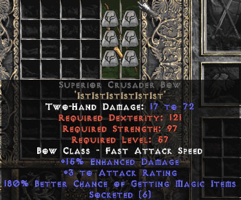 180 Magic Find Crusader Bow Buy Diablo 2 Items D2 Items For Sale