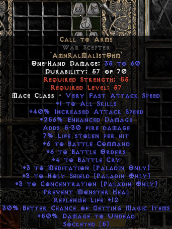 best shield for call to arms diablo 2