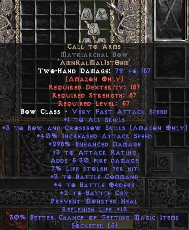 bo call to arms worth trading diablo 2