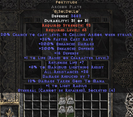 Fortitude Archon Plate – Eth Bugged – 25-29 Res & 1-1