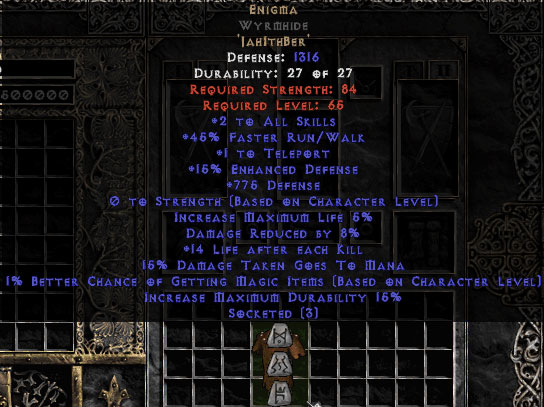 dusk shroud enigma on barbarian diablo 2