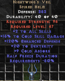 veil nightwing perfect d2 diablo nightwings dex cd name items server private ii itemnow