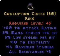 corruption ring put you in combat