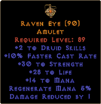 D2r Rouges Eye Amulet: Raven Eye - Diablo 2 Resurrected - Buy D2R Items