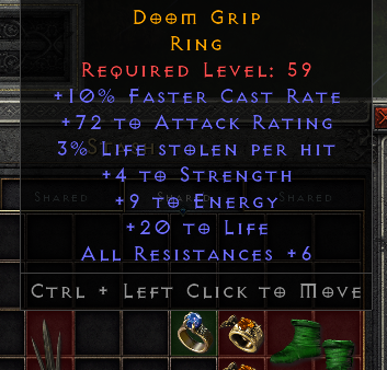 Ring: Doom Grip - Diablo 2 Resurrected - Buy D2R Items