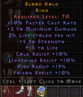 Ring: Blood Hold - Diablo 2 Resurrected - Buy D2R Items