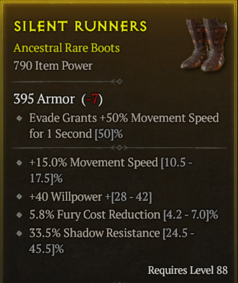 Barbarian Boots: Move Speed / Fury Cost Reduction - Buy Diablo 4