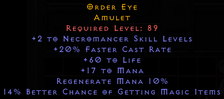 D2r Rouges Eye Amulet: Order Eye - Diablo 2 Resurrected - Buy D2R Items